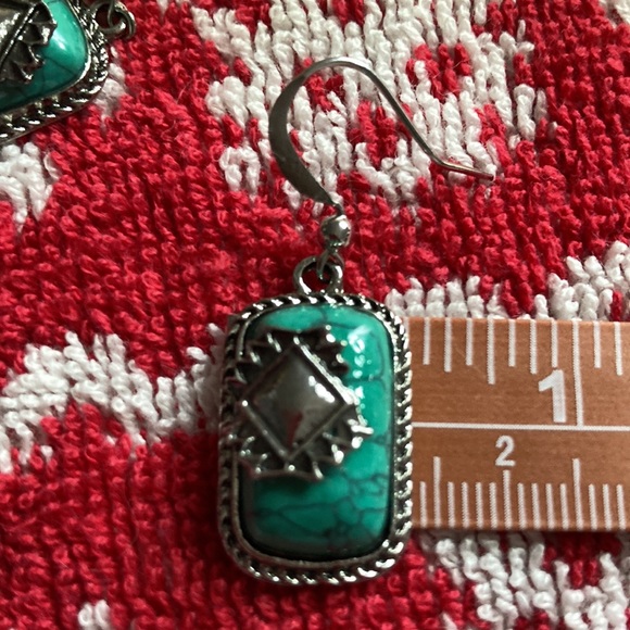 🆕 NWOT STERLING SILVER WITH TURQUOISE BLUE EARRINGS - Picture 5 of 9
